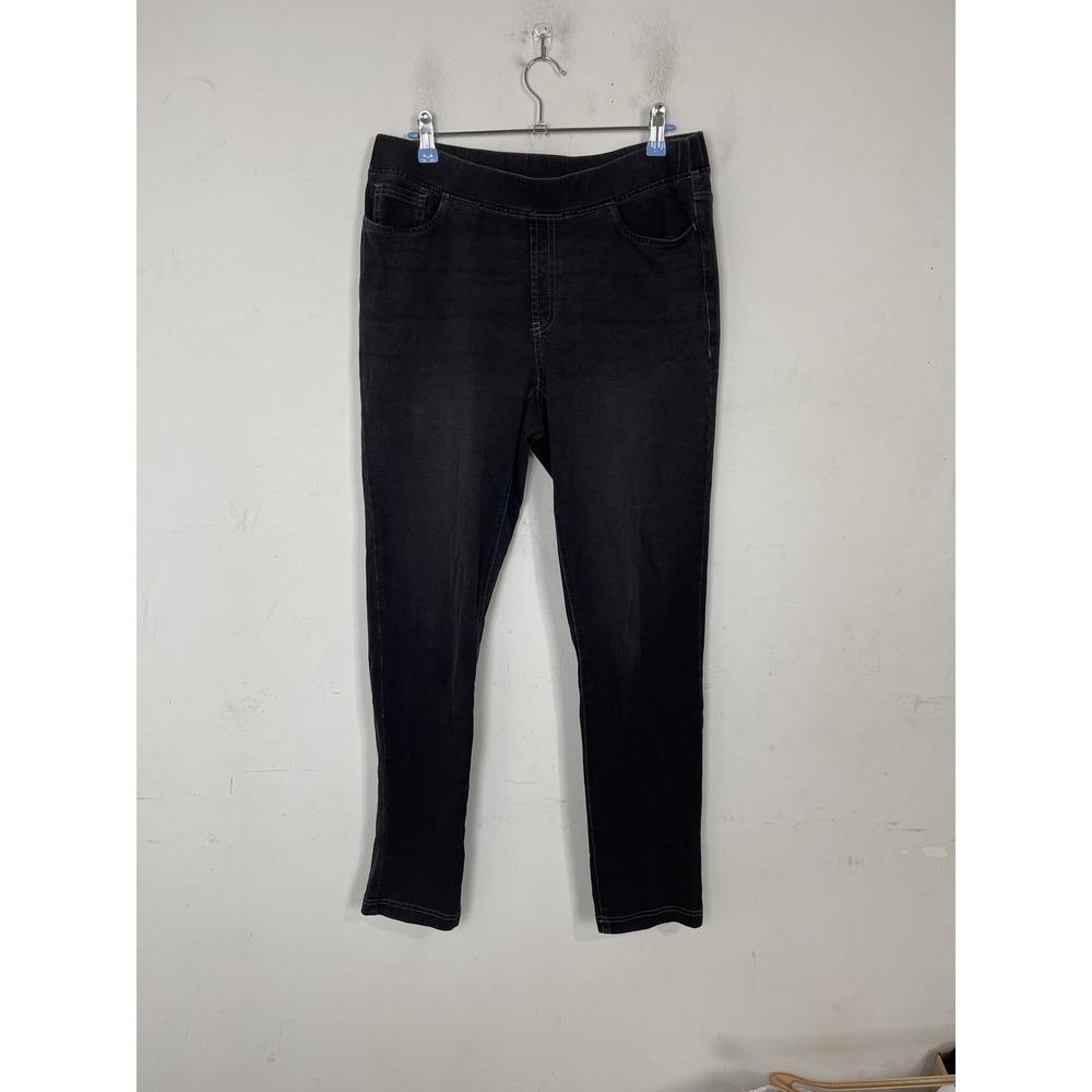 Pure Jill Womens Pants Small Dark Gray Denim Look Grunge Fall Pull On Stretch